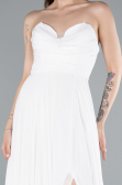 Abschlusskleid Lang Chiffon Weiß ABU4966
