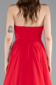 Abschlusskleid Lang Chiffon Rot ABU4966
