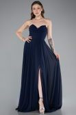Abschlusskleid Lang Chiffon Marineblau ABU4966