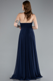 Abschlusskleid Lang Chiffon Marineblau ABU4966
