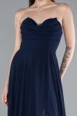 Abschlusskleid Lang Chiffon Marineblau ABU4966