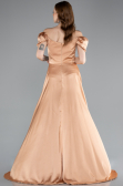 Lachs Abschlusskleid Satin Lang ABU4508