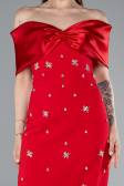 Standesamtkleid Lang Rot ABU4973