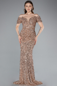 Gold Abendkleid İm Meerjungfrau-Stil Schuppig Lang ABU4906