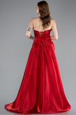 Abendkleid Lang Satin Rot ABU4975