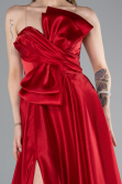 Abendkleid Lang Satin Rot ABU4975
