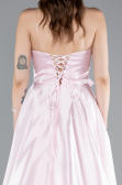 Abendkleid Lang Satin Puder ABU4975