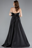 Abendkleid Lang Satin Schwarz ABU4975