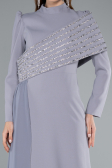 Abendkleid in Übergröße Lang Grau ABU4977