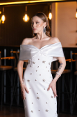 Standesamtkleid Lang Weiß ABU4973