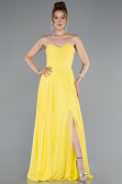 Abschlusskleid Lang Chiffon Gelb ABU4966