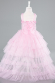 Abendkleid für Kinder Vorne Kurz-Hinten Lang Puder ABO115