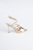 Gold Party-Schuhe Leder AB1136