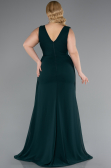 Kleider in Großen Größen Lang Chiffon Smaragdgrün ABU5006