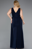 Abendkleid in Übergröße Lang Marineblau ABU4968