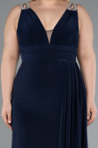 Abendkleid in Übergröße Lang Marineblau ABU4968