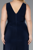 Abendkleid in Übergröße Lang Marineblau ABU4968
