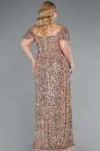 Gold Abendkleid İn Übergröße Schuppig Lang ABU4863