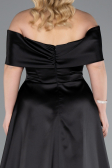 Abendkleid in Übergröße Lang Satin Schwarz ABU4998
