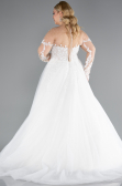 Brautkleid in Großen Größen Lang Weiß ABG041