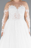 Brautkleid in Großen Größen Lang Weiß ABG041