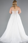 Brautkleid in Großen Größen Lang Weiß ABG040