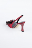Weinrot Party-Schuhe Satin MJS4100