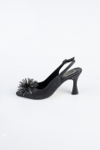 Party-Schuhe Laserschnitt Schwarz MJ9003