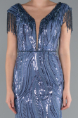 Abendkleid Lang Schuppig Indigo ABU5030