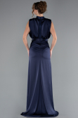 Abendkleid Lang Satin Marineblau ABU2133