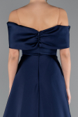 Abendkleid Lang Satin Marineblau ABU5015