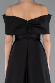 Abendkleid Lang Satin Schwarz ABU5015