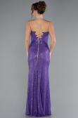 Violette Abendkleid İm Meerjungfrau-Stil Lang ABU3768