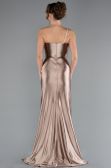 Abschlusskleid Lang Nerzbraun ABU5022