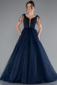 Designer Abendkleid Lang Marineblau ABU5019