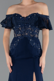 Abendkleid Lang Spitze Marineblau ABU2261