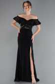 Abendkleid Lang Spitze Schwarz ABU2261