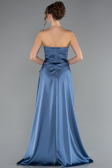 Abschlusskleid Lang Satin Indigo ABU5023