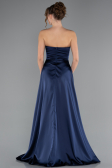 Abschlusskleid Lang Satin Marineblau ABU5023