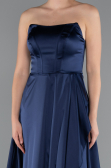 Abschlusskleid Lang Satin Marineblau ABU5023