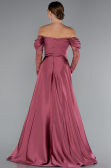 Standesamtkleid Lang Satin Zimtfarben ABU5054