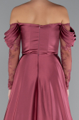 Standesamtkleid Lang Satin Zimtfarben ABU5054