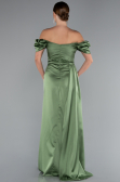 Khaki Verlobungskleid Satin Lang ABU1606