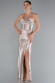 Beige Abschlusskleid Lang ABU3247