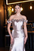 Beige Abendkleid Lang ABU4903