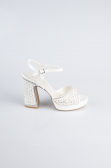 Party-Schuhe Steinbesetzt Weiß ABG1143