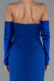 Sächsischblau Abendkleid İm Meerjungfrau-Stil Lang ABU4637