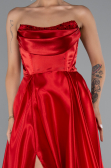 Standesamtkleid Lang Satin Rot ABU5064