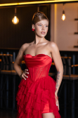 Standesamtkleid Lang Rot ABU5071