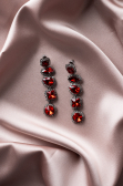 Rot-Anthrazit Ohrschmuck UK622